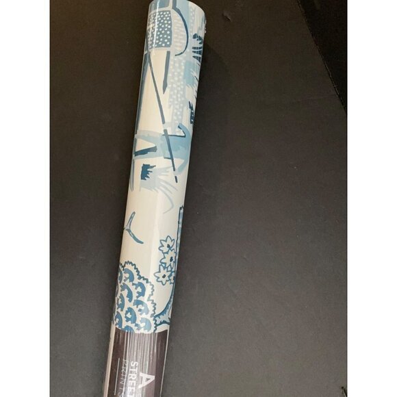 Anthropologie Joy De Vie Blue Toile Wallpaper NEW Roll - Picture 4 of 11